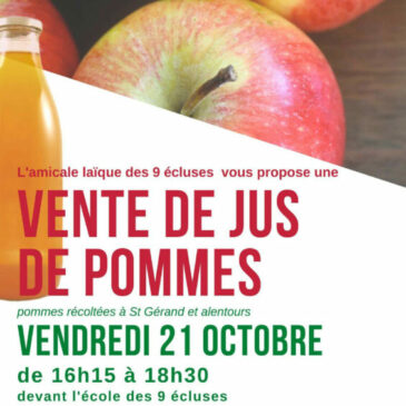 Vente de jus de pommes – vendredi 21 octobre 2022